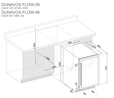 Винный шкаф Dunavox DAUF-46.138SS